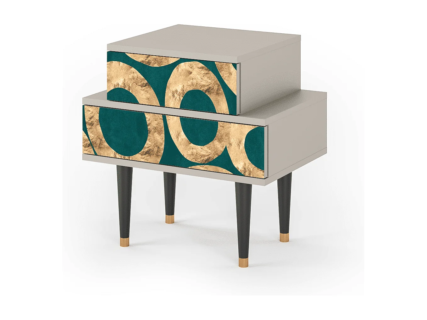 Stolik nocny - 58х58х41 cm - NS1 - Zircon Sphere, Piaskowy