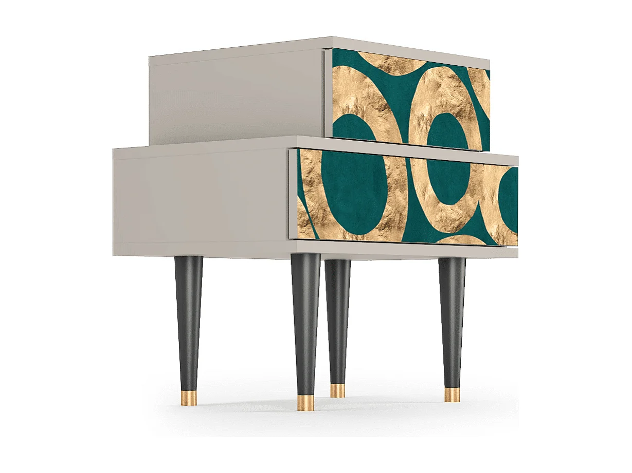 Stolik nocny - 58х58х41 cm - NS1 - Zircon Sphere, Piaskowy