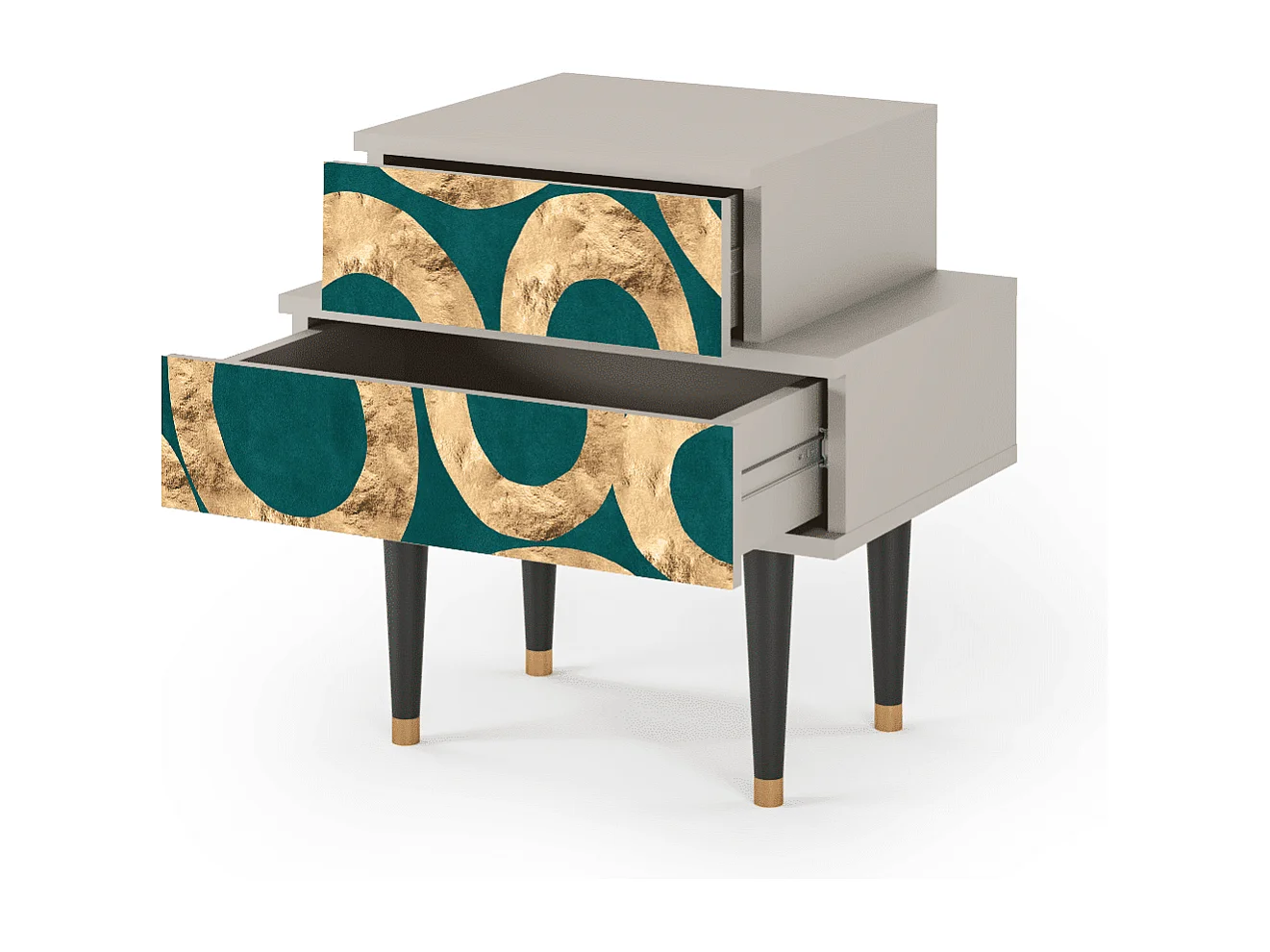 Stolik nocny - 58х58х41 cm - NS1 - Zircon Sphere, Piaskowy