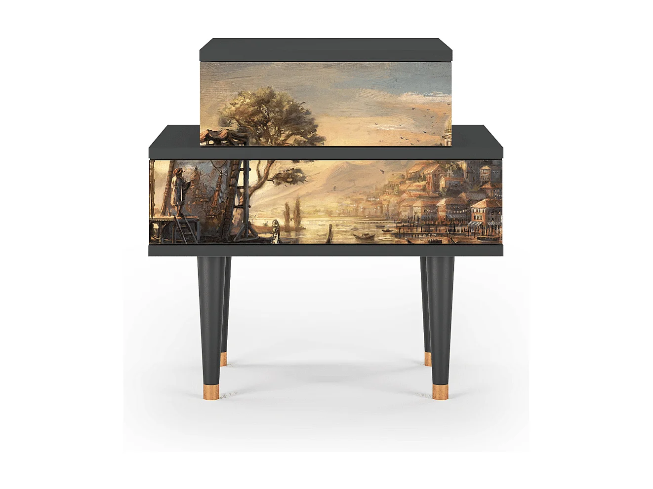 Table de nuit - 58х58х41 cm - NS1 - Venice, Anthracite