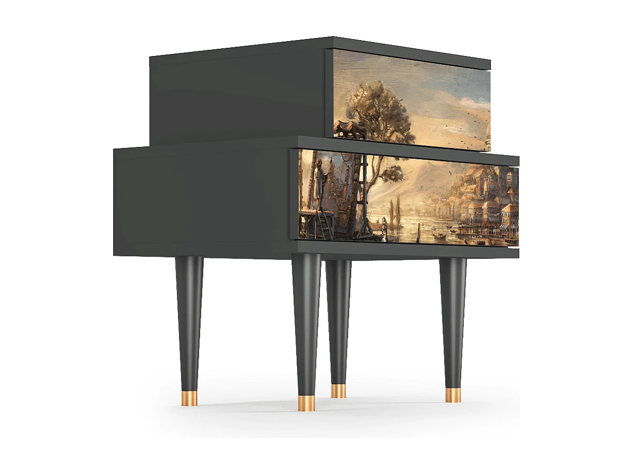 Table de nuit - 58х58х41 cm - NS1 - Venice, Anthracite