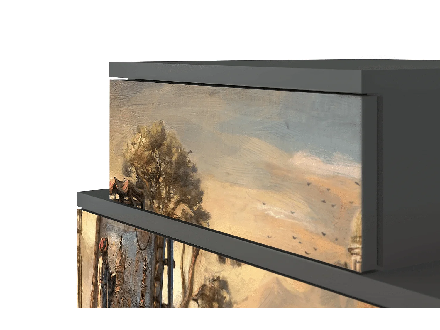 Stolik nocny - 58х58х41 cm - NS1 - Venice, Antracyt