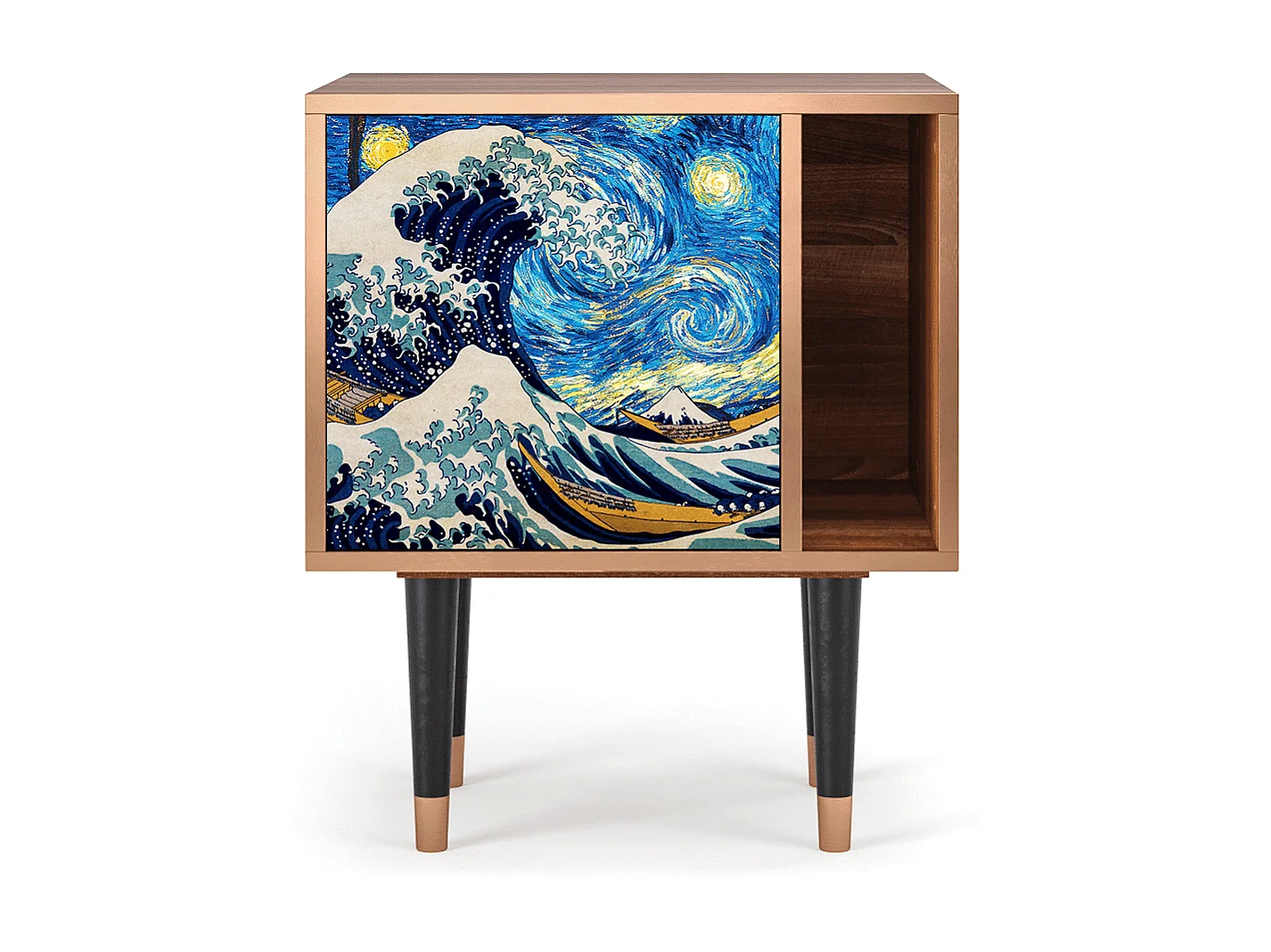 Stolik nocny - 57х69х48 cm - S2 - Great Wave, Orzech