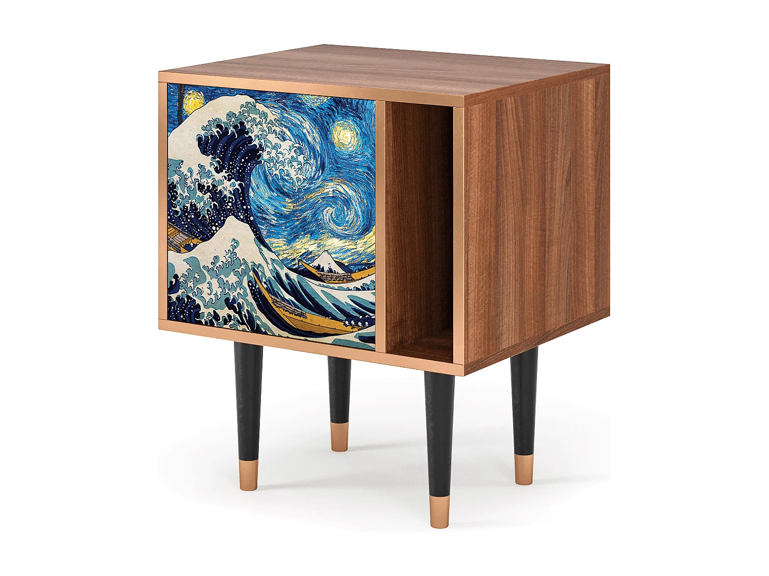 Stolik nocny - 57х69х48 cm - S2 - Great Wave, Orzech