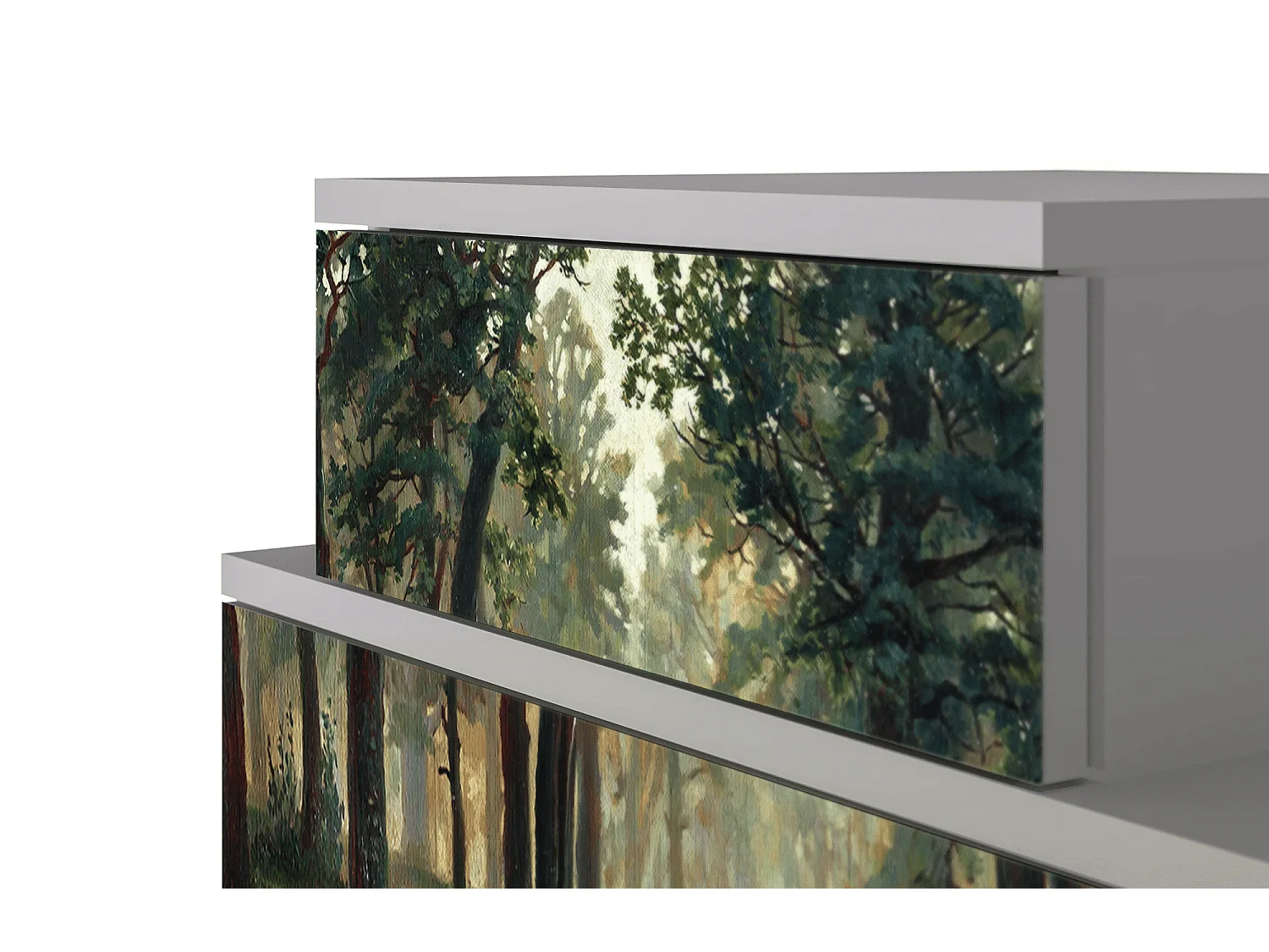 Stolik nocny - 58х58х41 cm - NS1 -  Rain in the Oak Forest, Szary