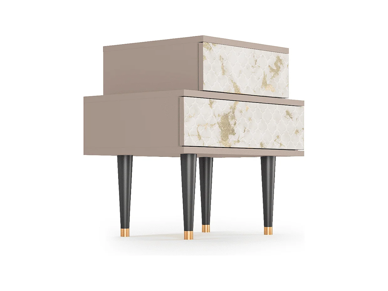 Table de nuit - 58х58х41 cm - NS1 - Sahara desert, Latte
