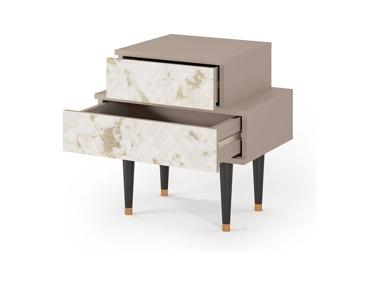 Table de nuit - 58х58х41 cm - NS1 - Sahara desert, Latte