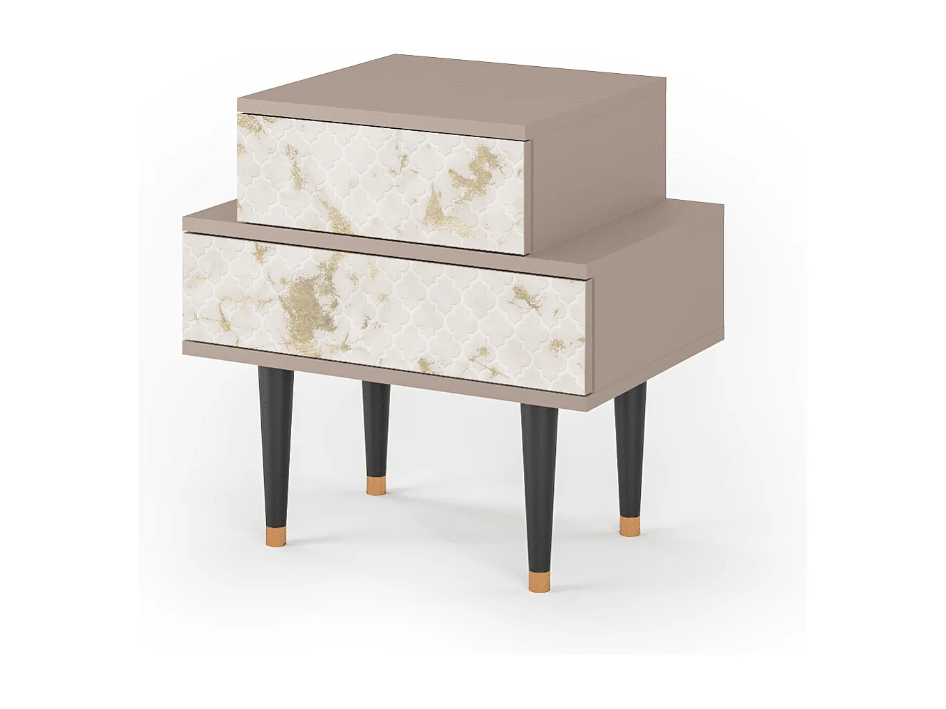 Table de nuit - 58х58х41 cm - NS1 - Sahara desert, Latte