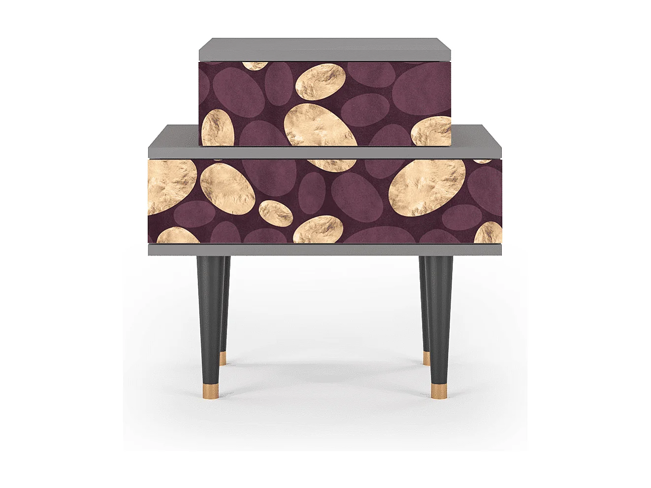 Nachttisch - 58х58х41 cm - NS1 - Fine Wine, Grau