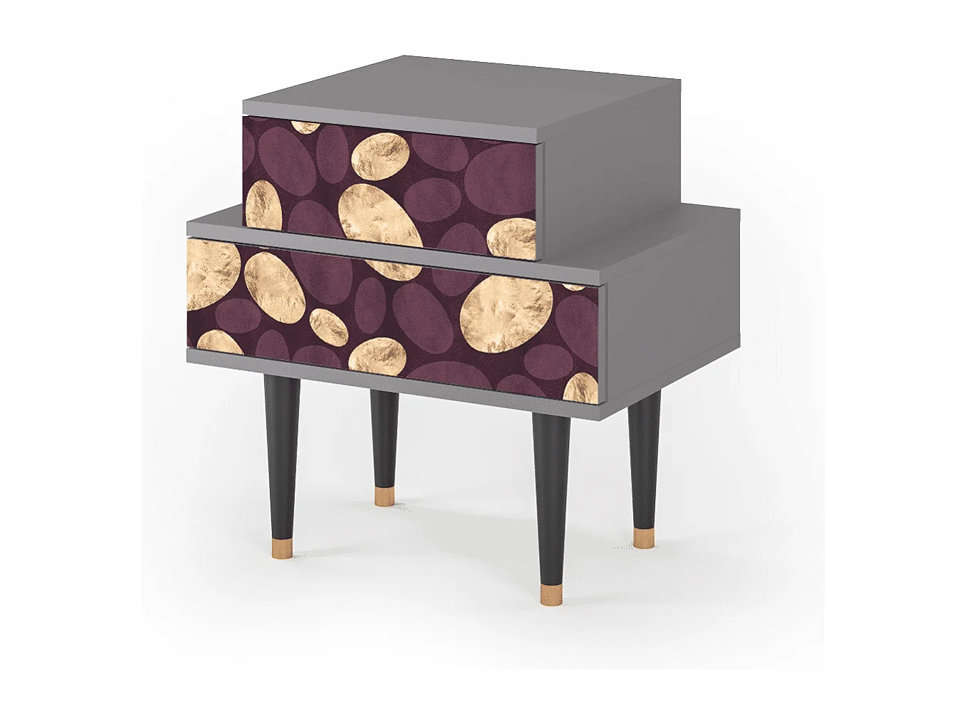 Nachttisch - 58х58х41 cm - NS1 - Fine Wine, Grau