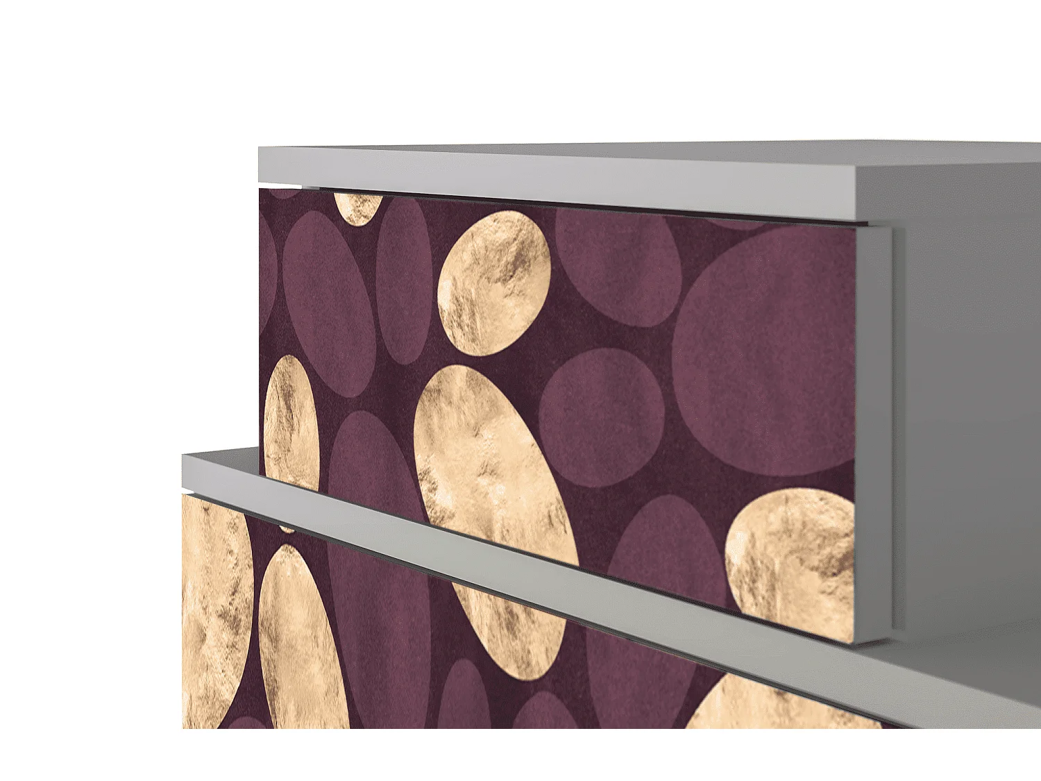 Table de nuit - 58х58х41 cm - NS1 - Fine Wine, Gris