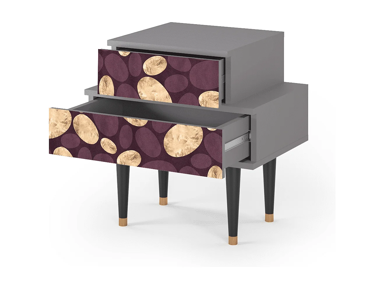 Table de nuit - 58х58х41 cm - NS1 - Fine Wine, Gris