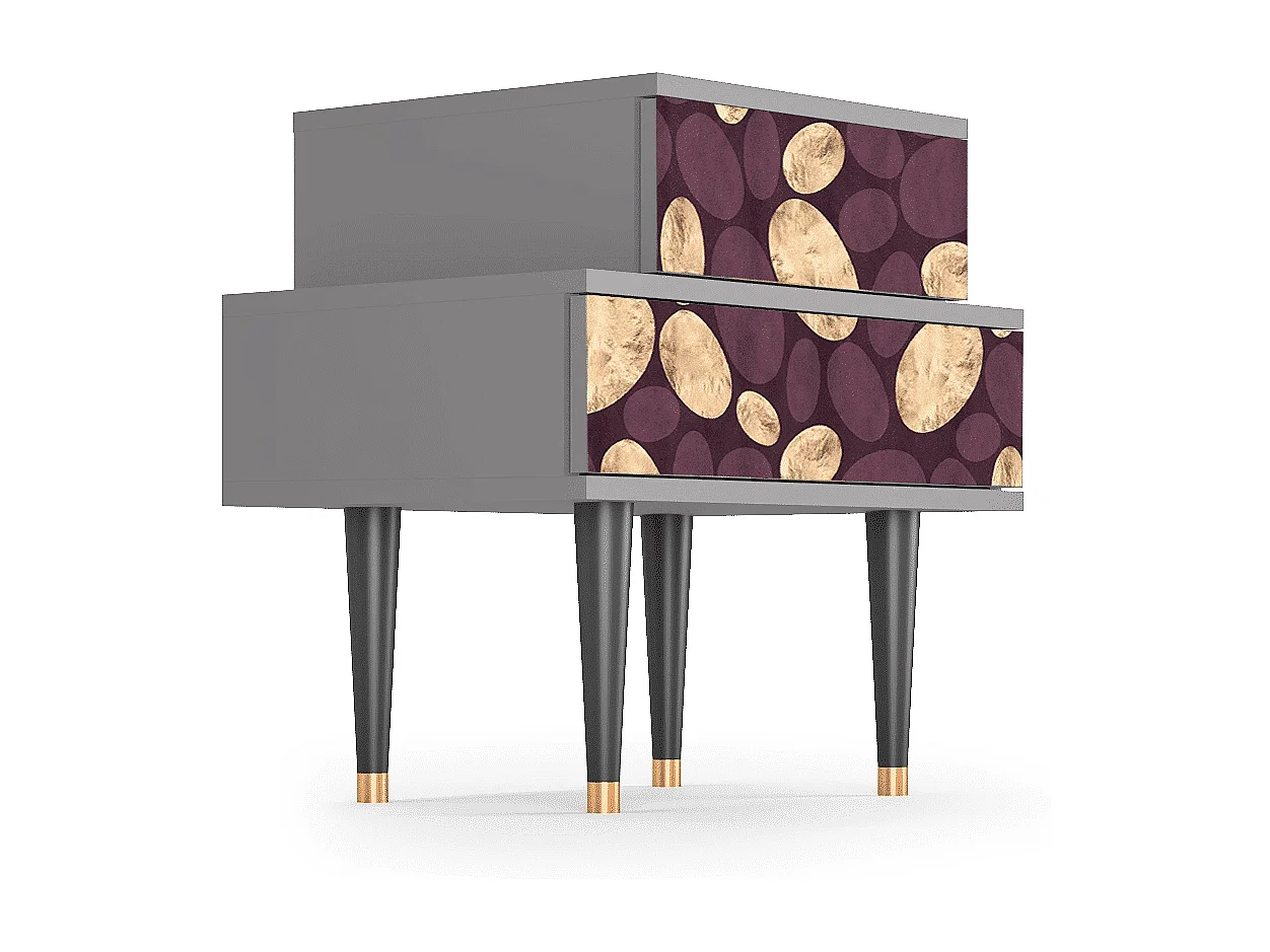 Table de nuit - 58х58х41 cm - NS1 - Fine Wine, Gris