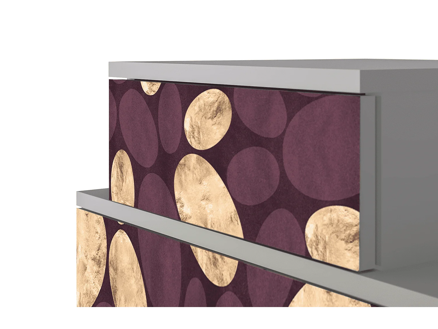 Table de nuit - 58х58х41 cm - NS1 - Fine Wine, Gris