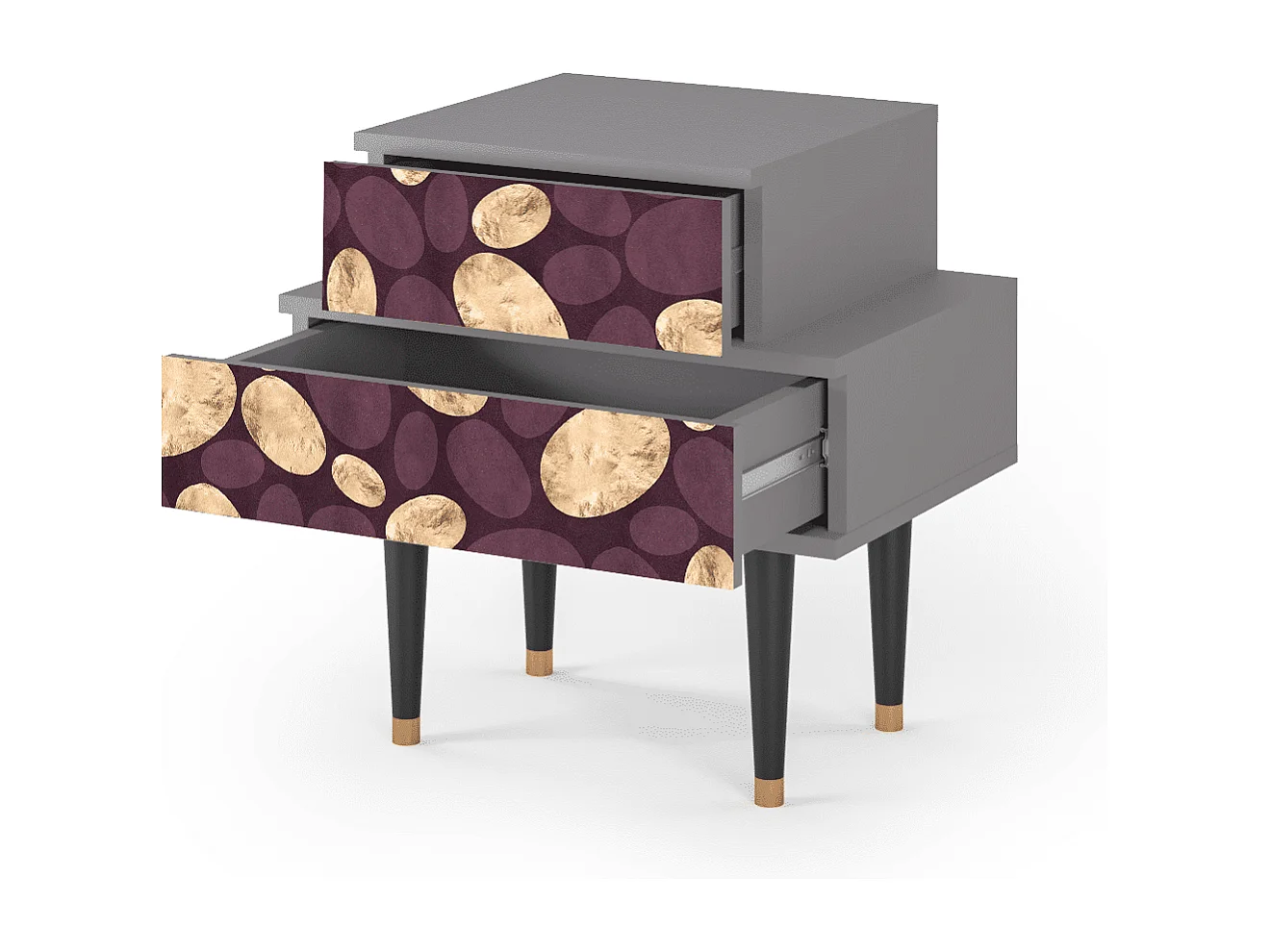 Table de nuit - 58х58х41 cm - NS1 - Fine Wine, Gris