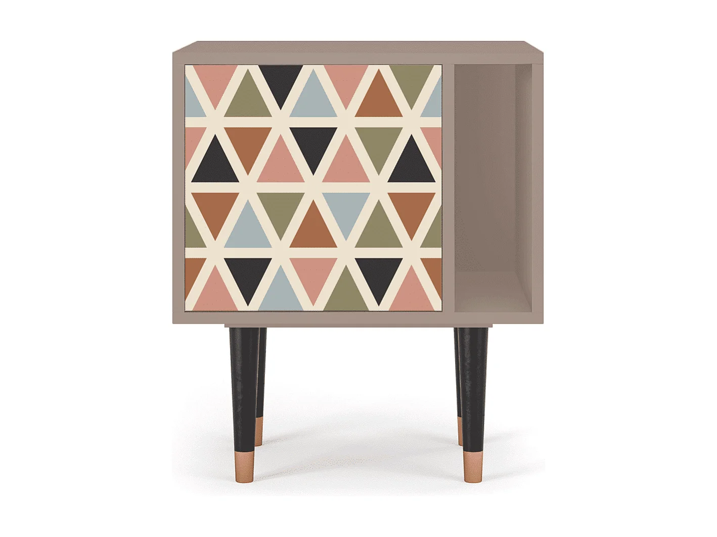 Nachtkastje - 57х69х48 cm - S2 - Royal Triangles, Latte