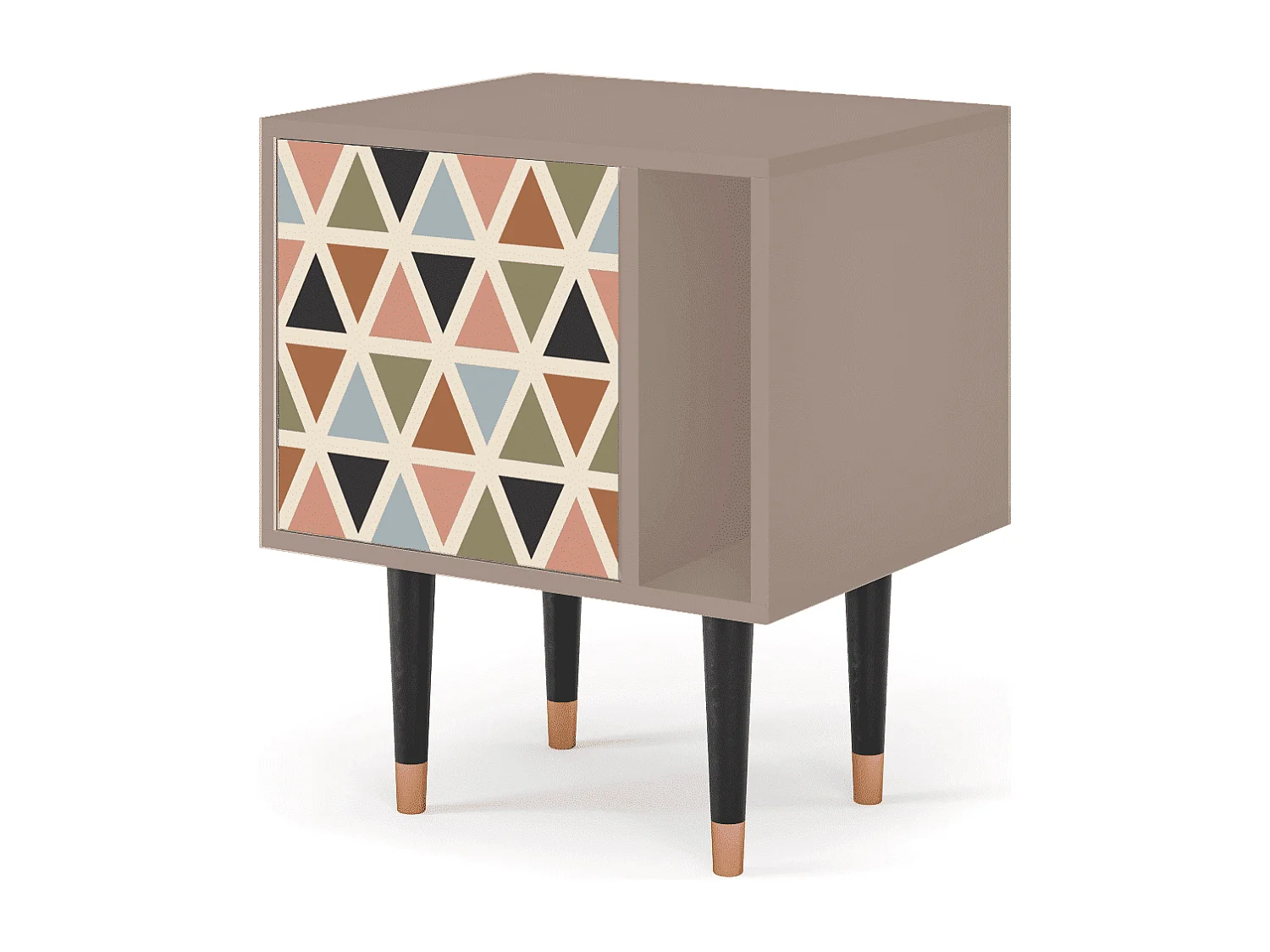 Nachtkastje - 57х69х48 cm - S2 - Royal Triangles, Latte