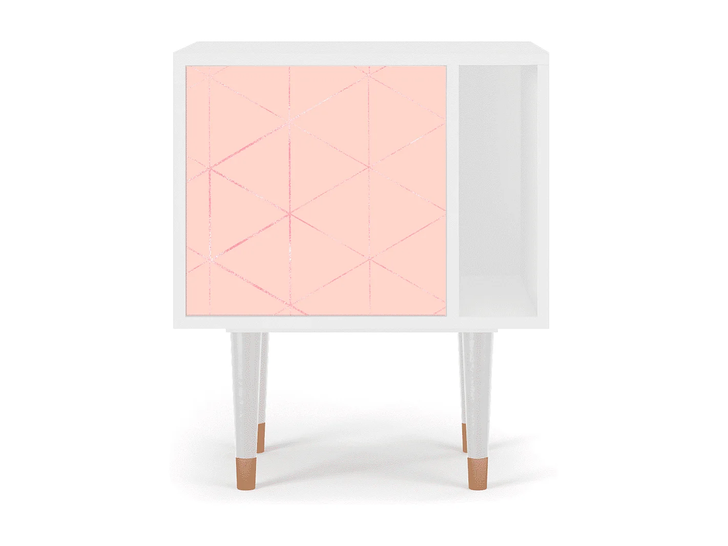 Mesita de noche - 57х69х48 cm - S2 - Rose Quartz, Blanco