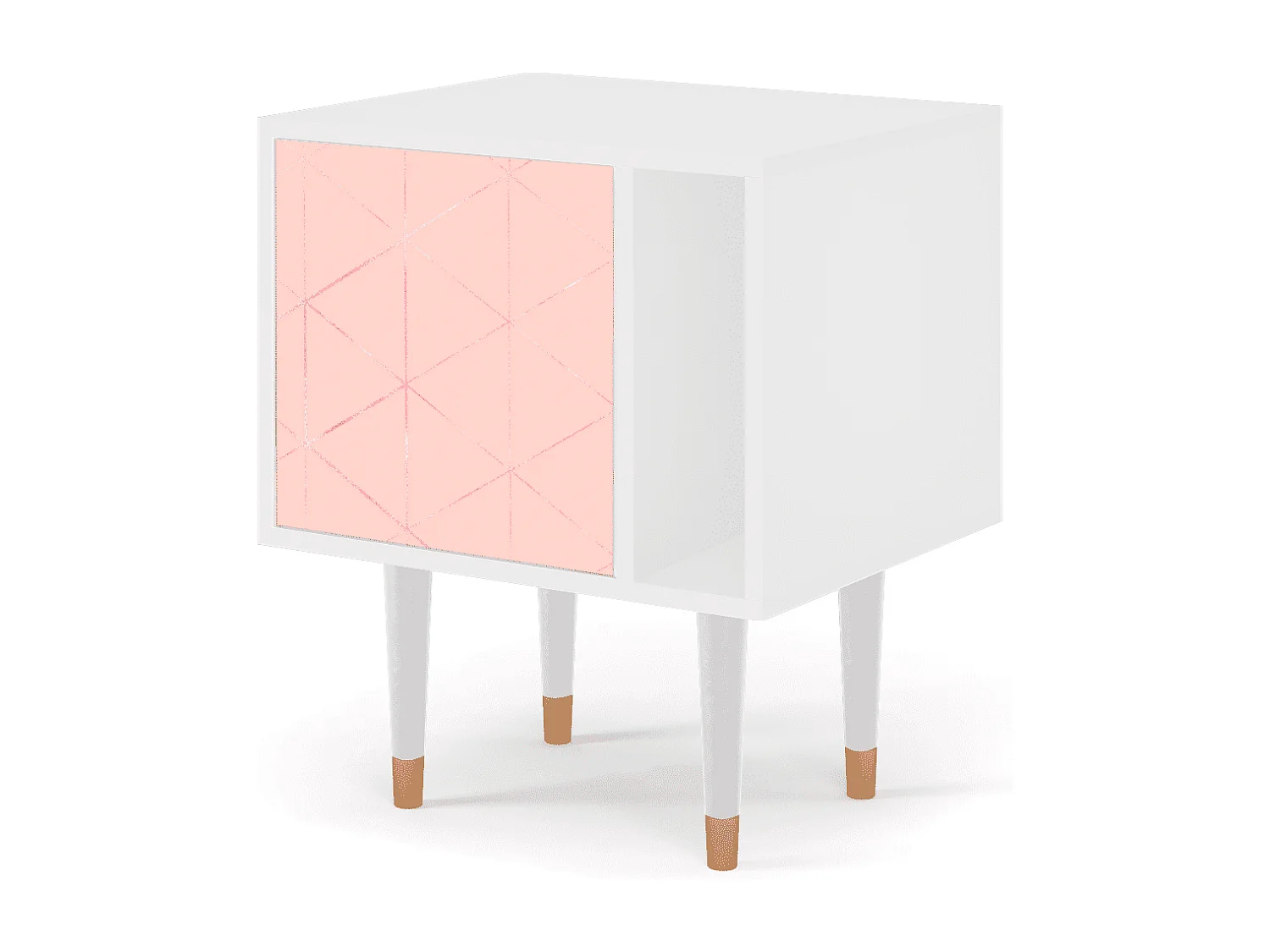 Mesita de noche - 57х69х48 cm - S2 - Rose Quartz, Blanco