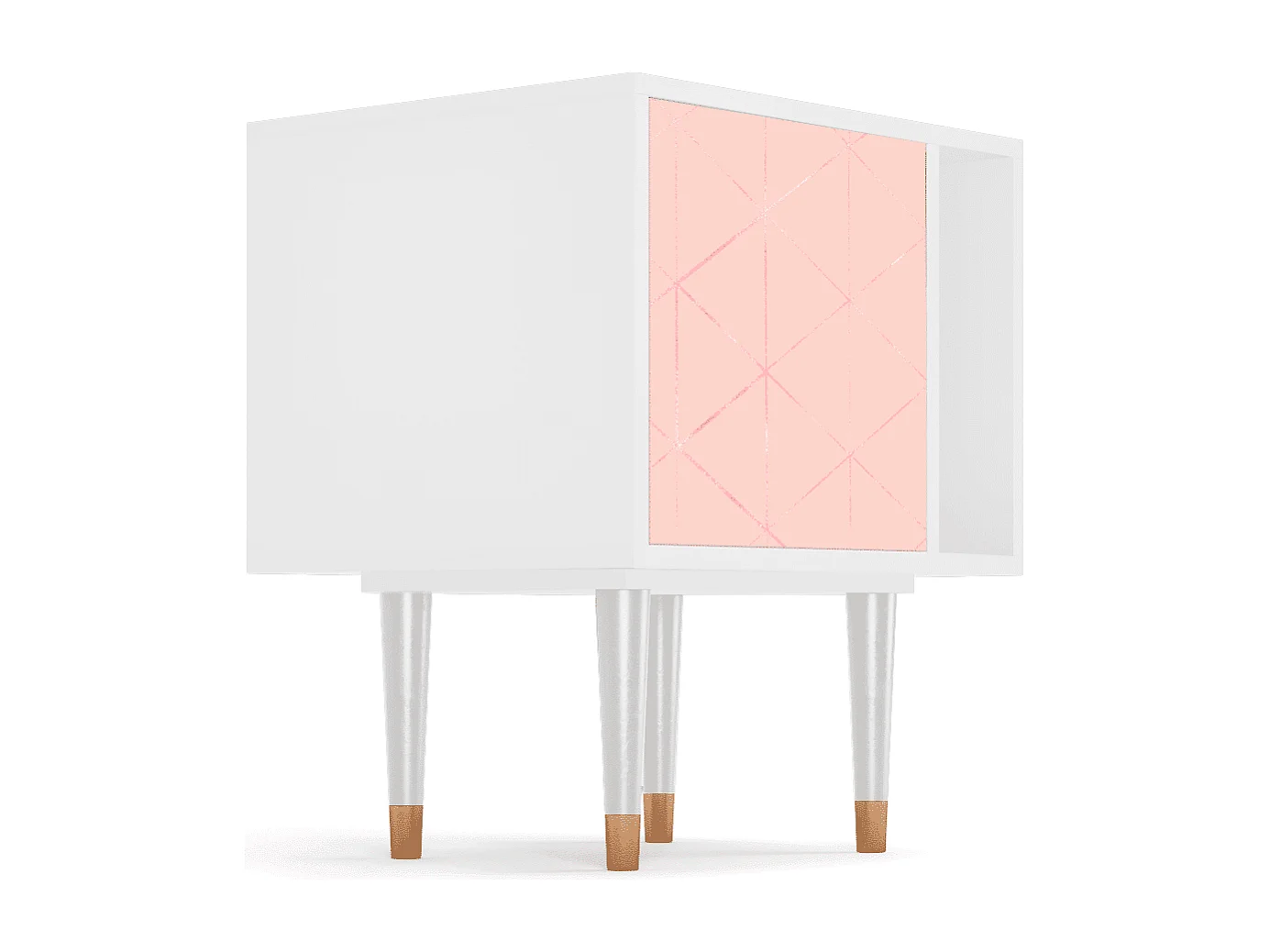 Mesita de noche - 57х69х48 cm - S2 - Rose Quartz, Blanco