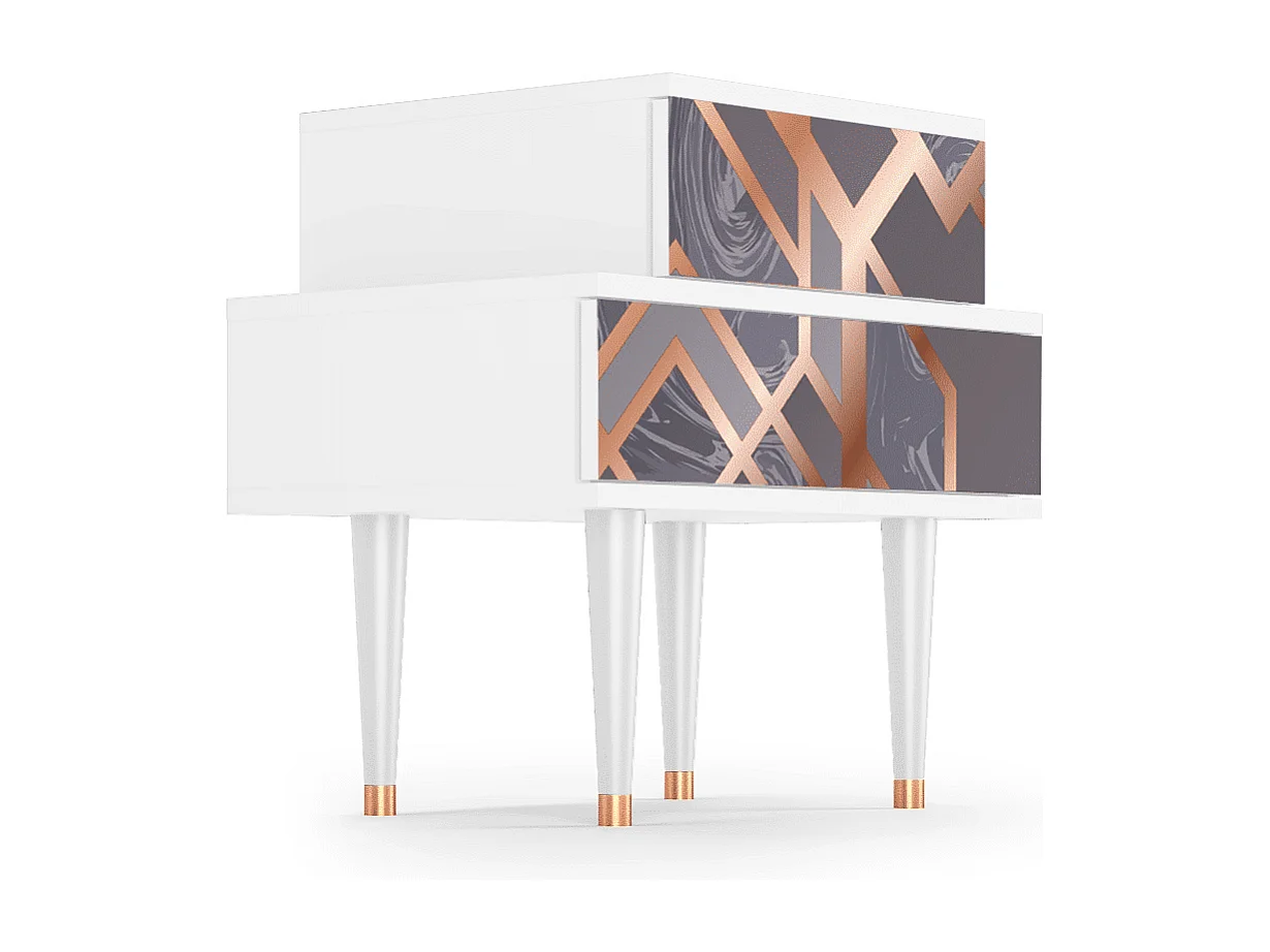 Table de nuit - 58х58х41 cm - NS1 - Blue Giraffe, Blanc