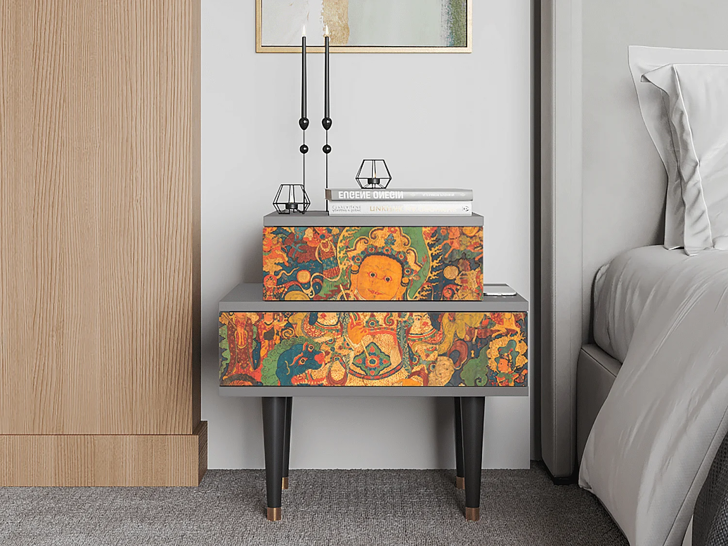 Nachttisch - 58х58х41 cm - NS1 - God by Vaisravana , Grau