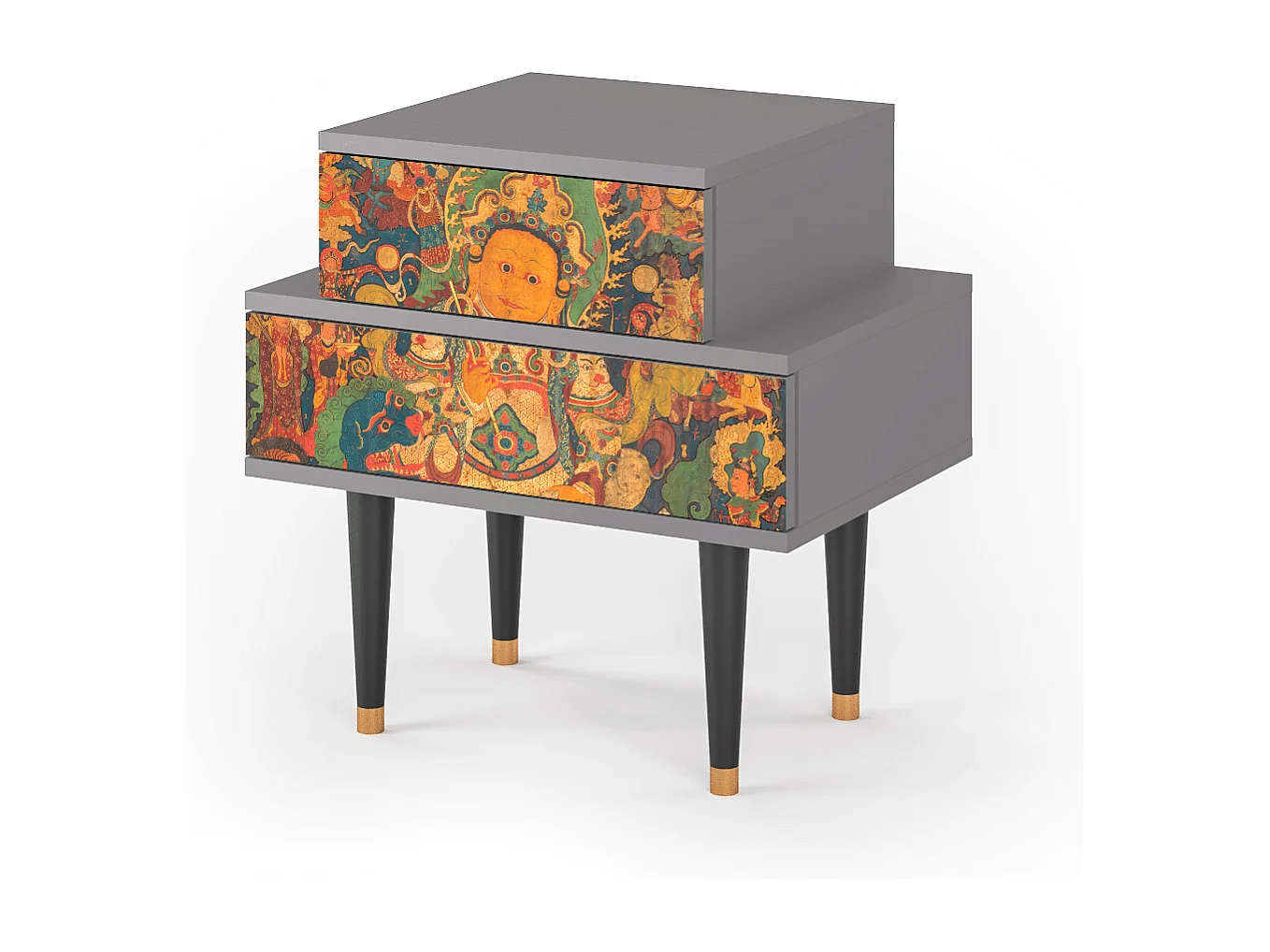 Stolik nocny - 58х58х41 cm - NS1 - God by Vaisravana , Szary