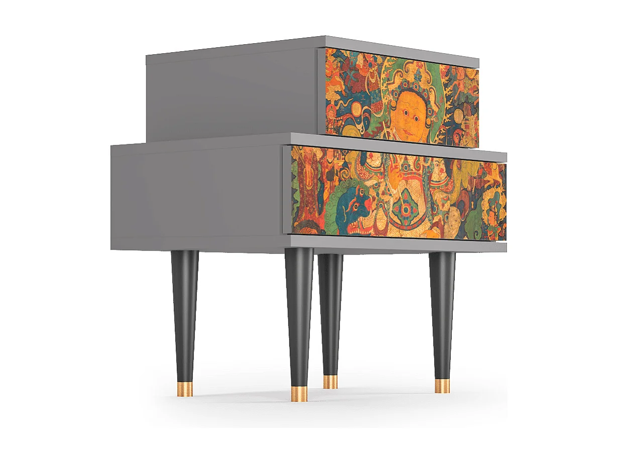 Stolik nocny - 58х58х41 cm - NS1 - God by Vaisravana , Szary