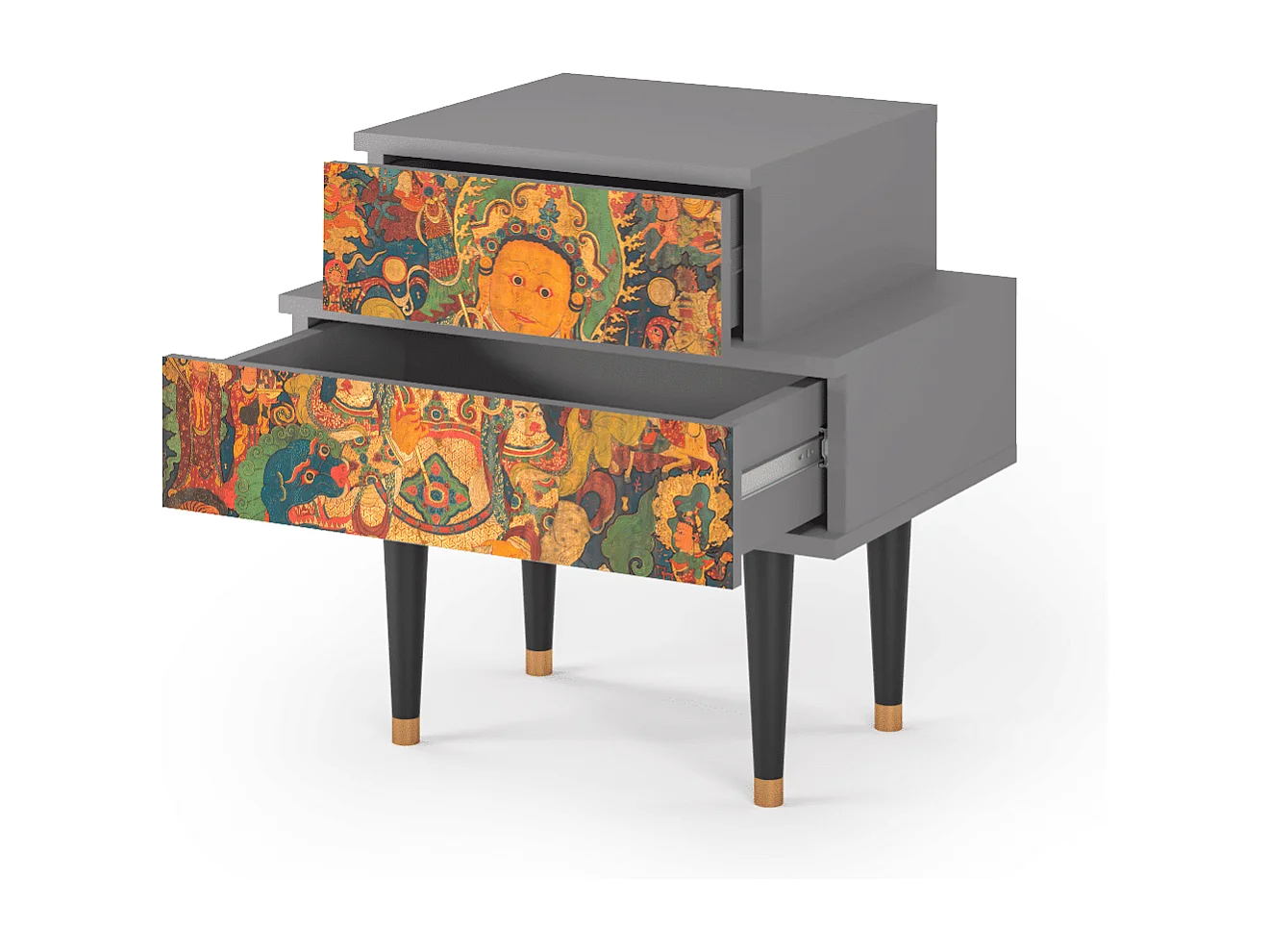 Stolik nocny - 58х58х41 cm - NS1 - God by Vaisravana , Szary