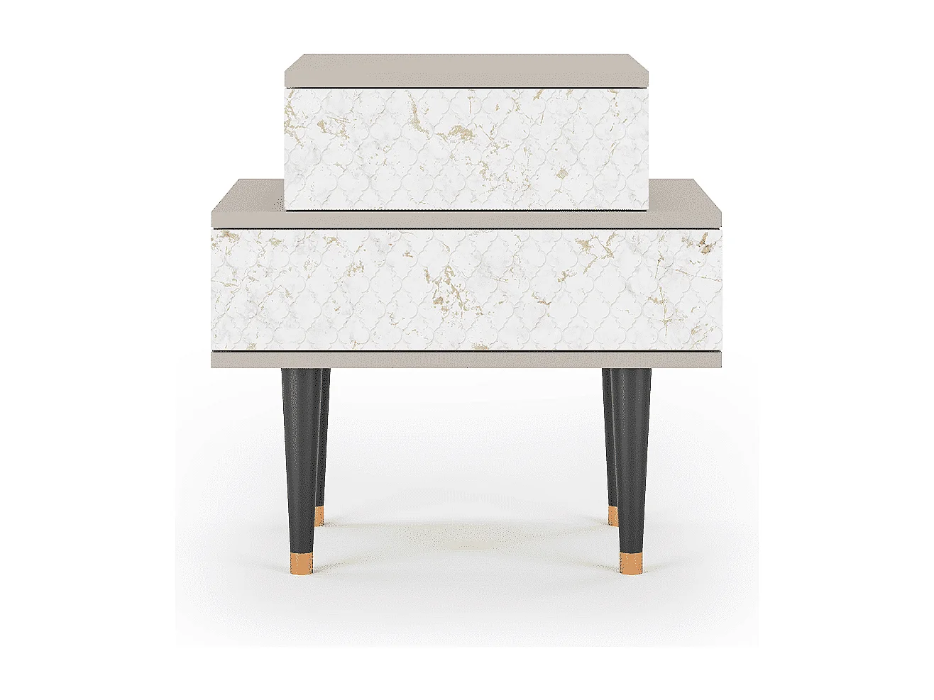 Stolik nocny - 58х58х41 cm - NS1 - Sweet Cotton, Piaskowy