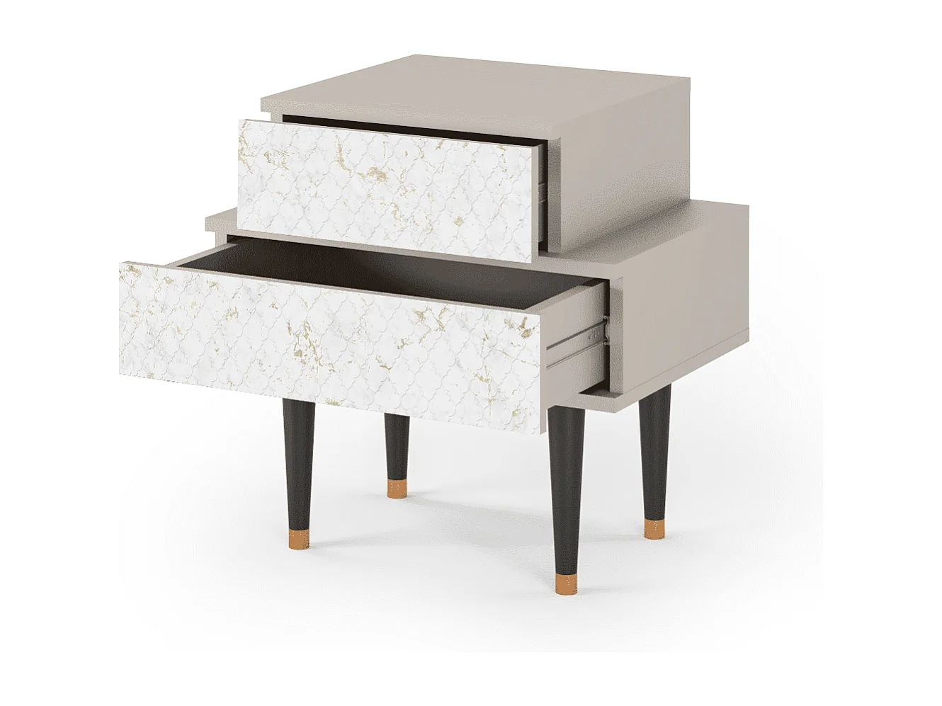 Stolik nocny - 58х58х41 cm - NS1 - Sweet Cotton, Piaskowy