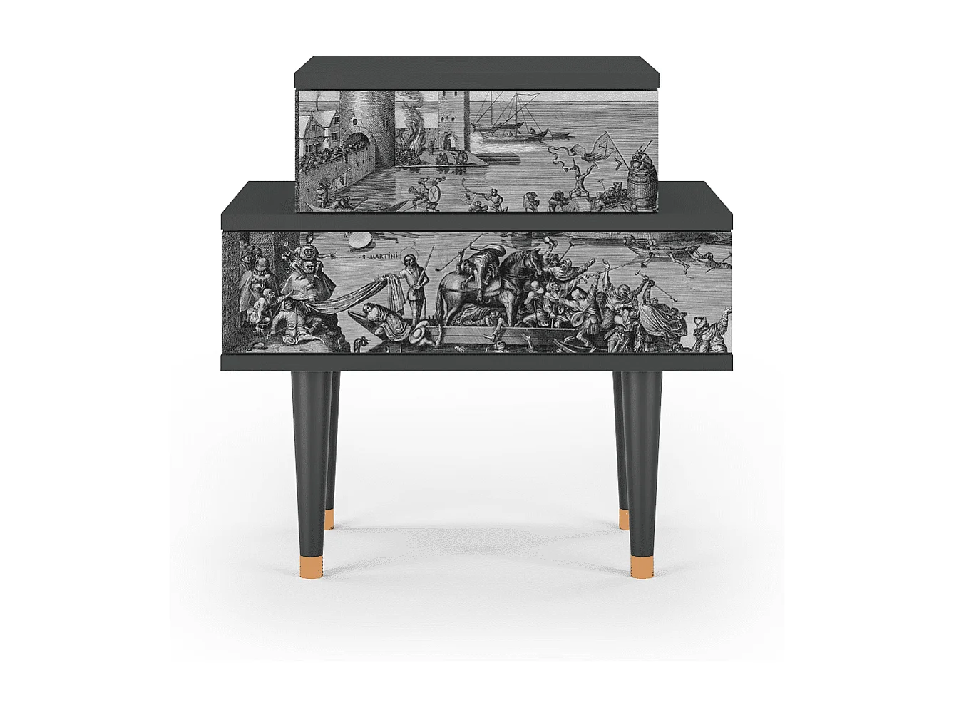 Stolik nocny - 58х58х41 cm - NS1 - Saint Martin, Antracyt