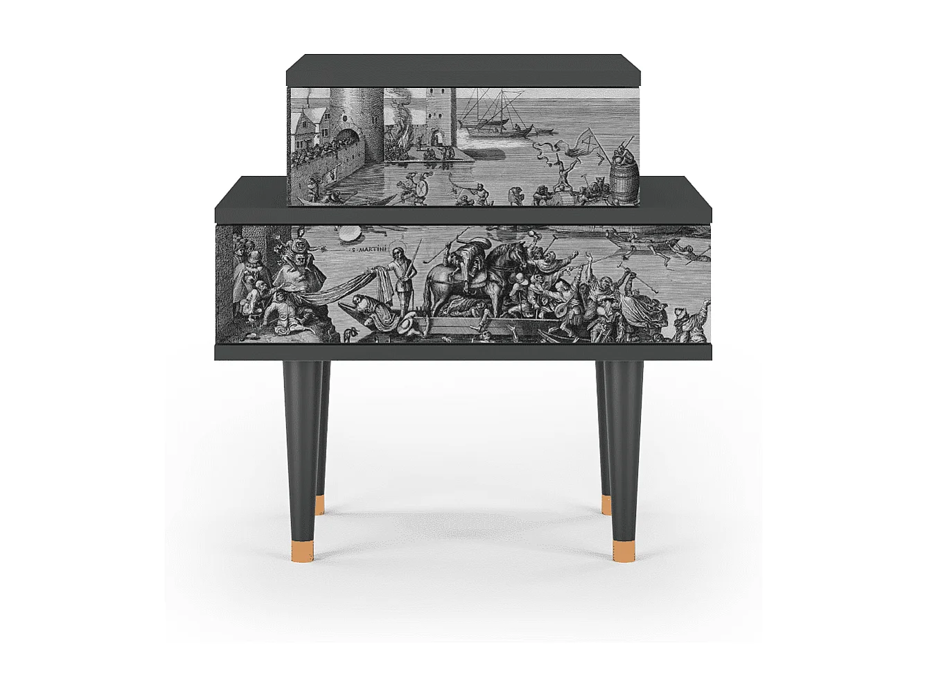 Stolik nocny - 58х58х41 cm - NS1 - Saint Martin, Antracyt