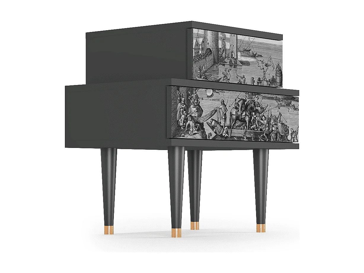 Stolik nocny - 58х58х41 cm - NS1 - Saint Martin, Antracyt