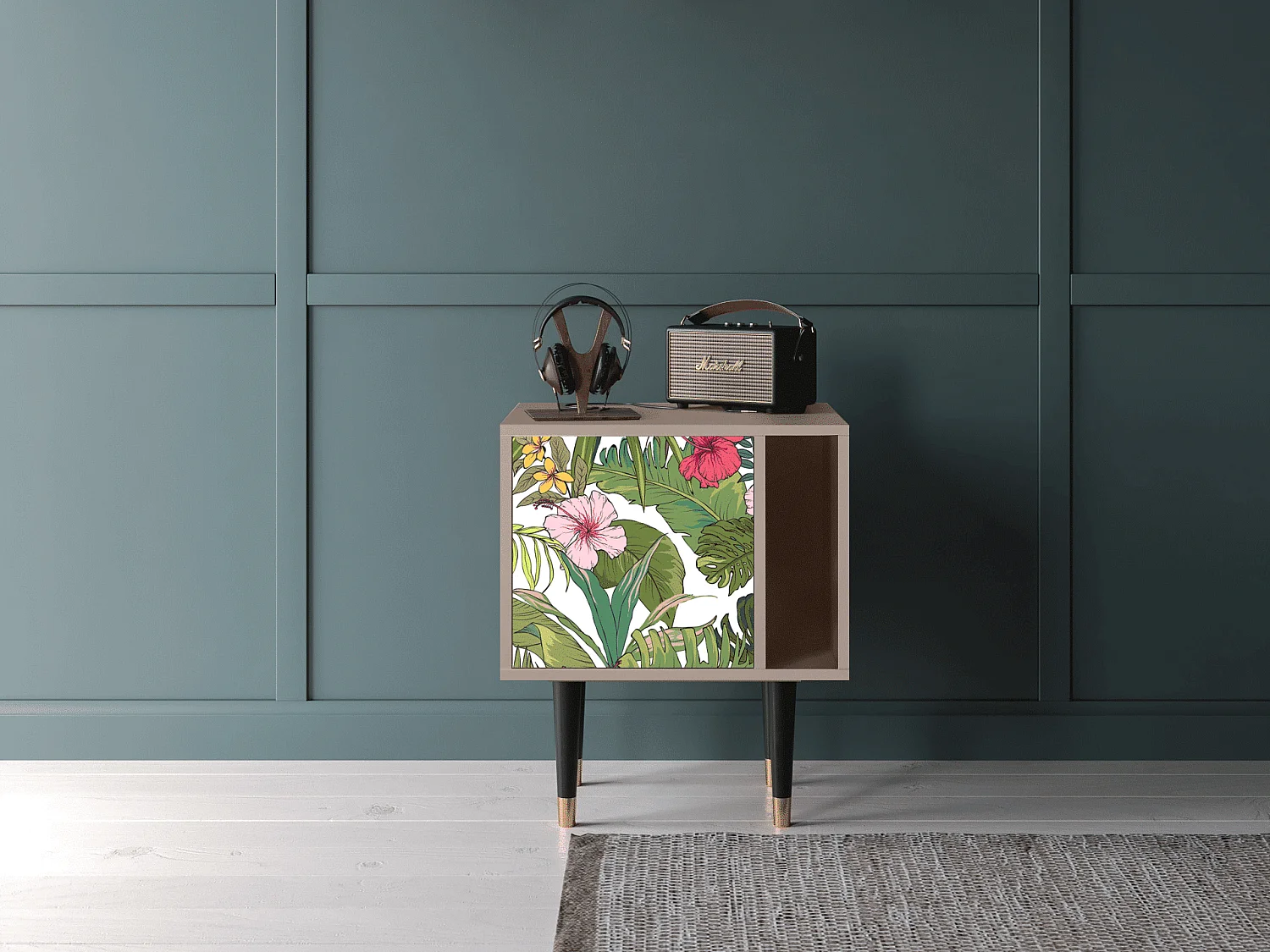 Table de nuit - 57х69х48 cm - S2 - Verdant Tropics, Latte