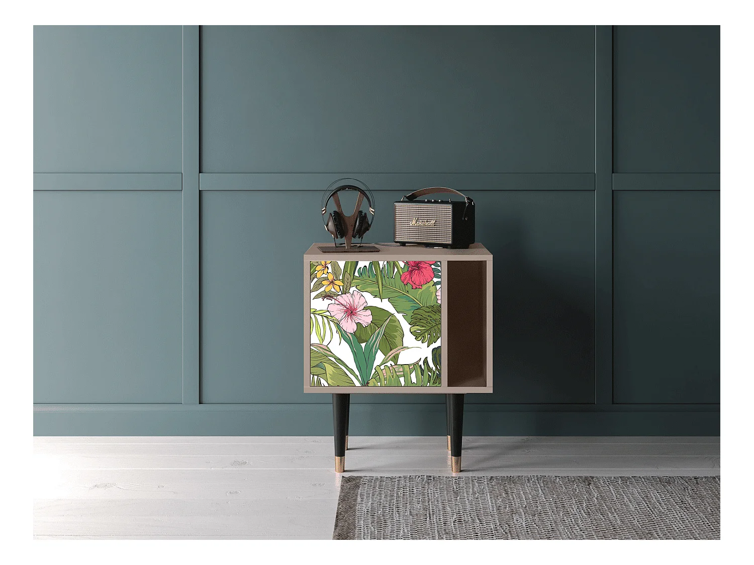 Comodino - 57х69х48 cm - S2 - Verdant Tropics, Latte