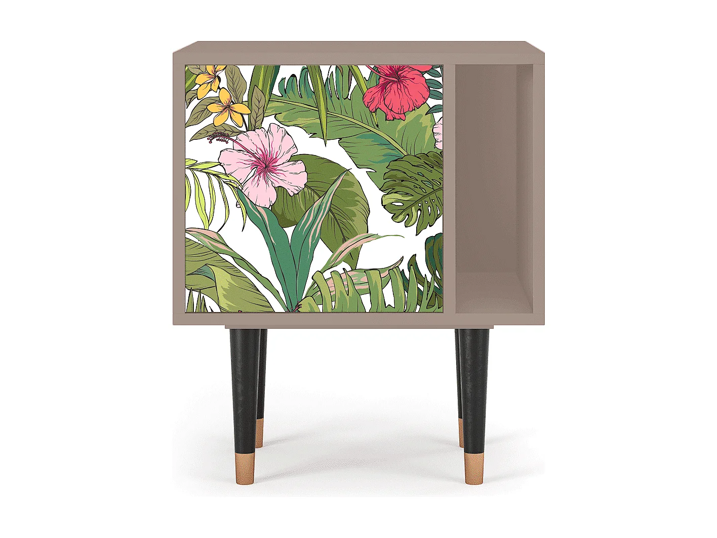 Mesita de noche - 57х69х48 cm - S2 - Verdant Tropics, Latte