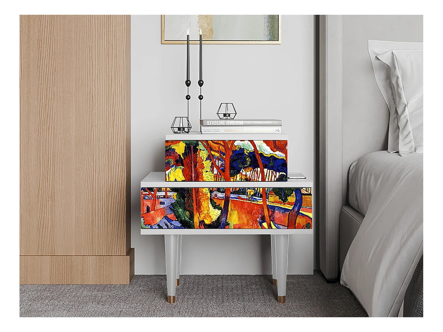 Table de nuit - 58х58х41 cm - NS1 - The Turning Road, Blanc