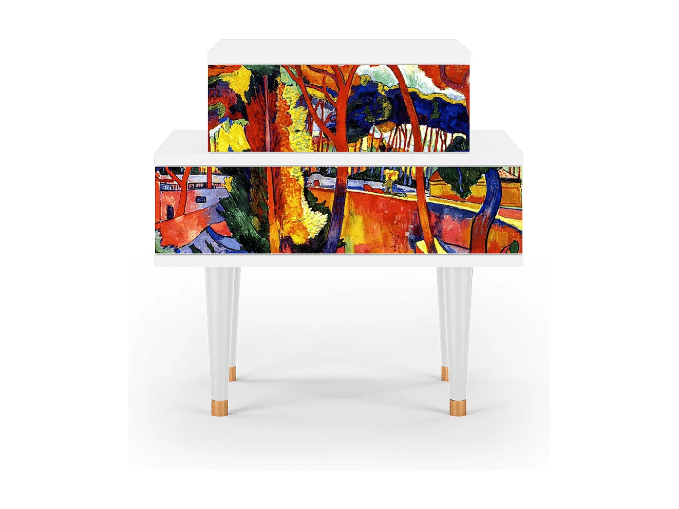 Table de nuit - 58х58х41 cm - NS1 - The Turning Road, Blanc