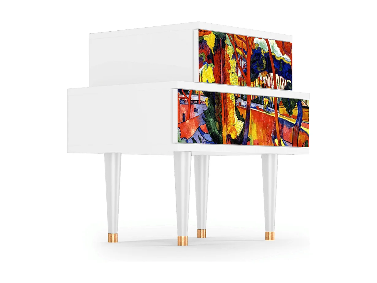 Table de nuit - 58х58х41 cm - NS1 - The Turning Road, Blanc