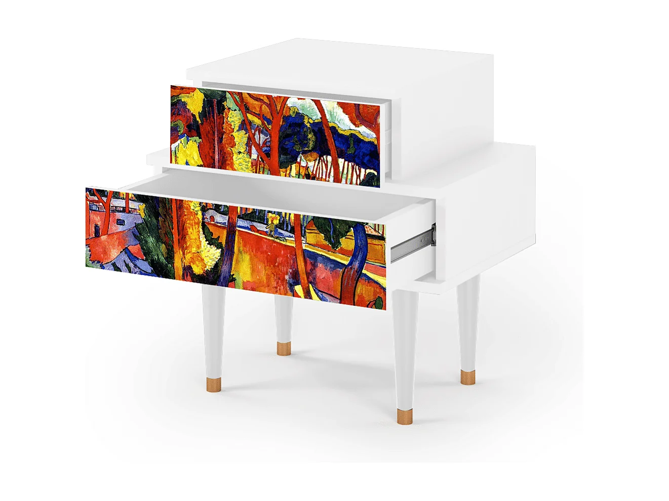 Table de nuit - 58х58х41 cm - NS1 - The Turning Road, Blanc