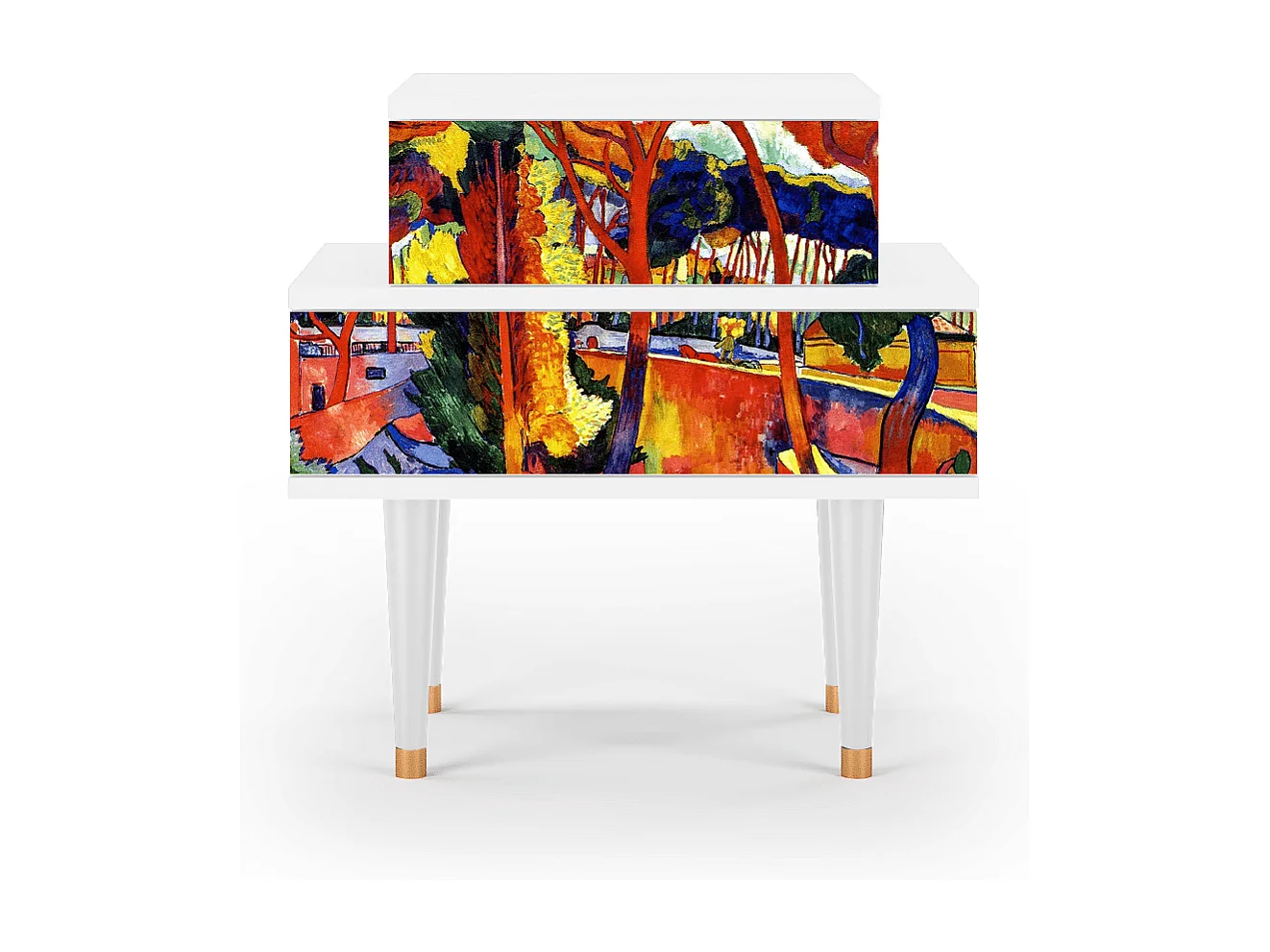 Table de nuit - 58х58х41 cm - NS1 - The Turning Road, Blanc