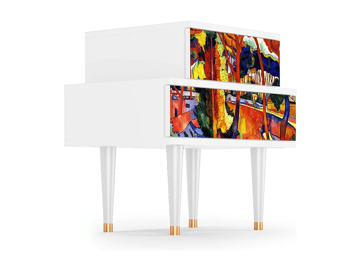 Table de nuit - 58х58х41 cm - NS1 - The Turning Road, Blanc