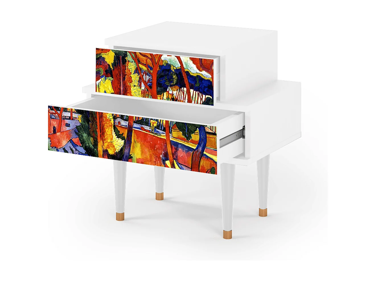 Table de nuit - 58х58х41 cm - NS1 - The Turning Road, Blanc