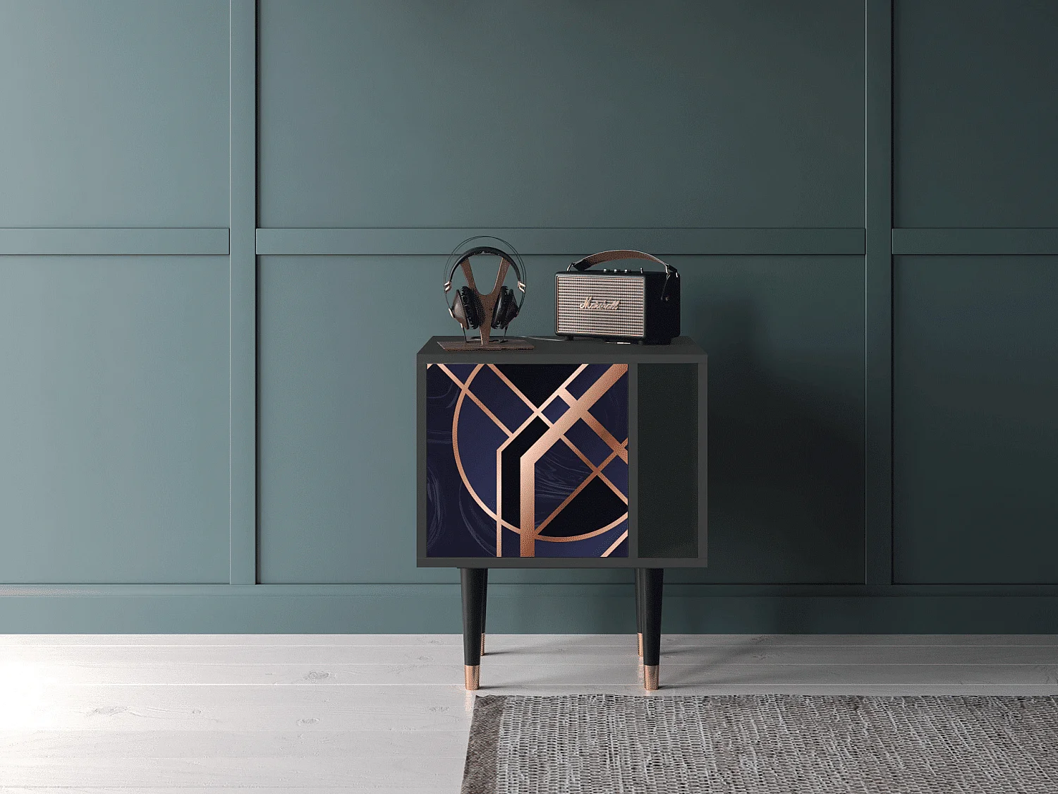 Table de nuit - 57х69х48 cm - S2 - Purple Temple, Anthracite