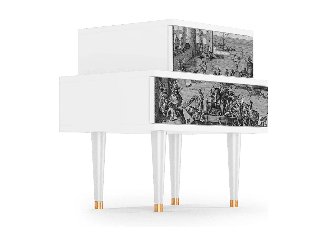 Table de nuit - 58х58х41 cm - NS1 - Saint Martin, Blanc