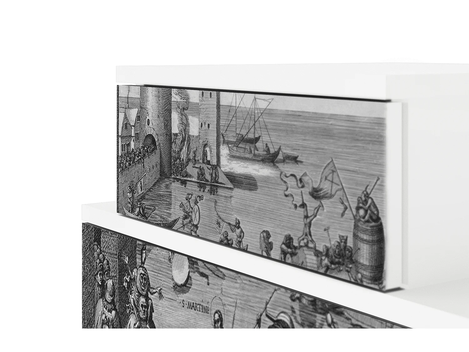 Table de nuit - 58х58х41 cm - NS1 - Saint Martin, Blanc