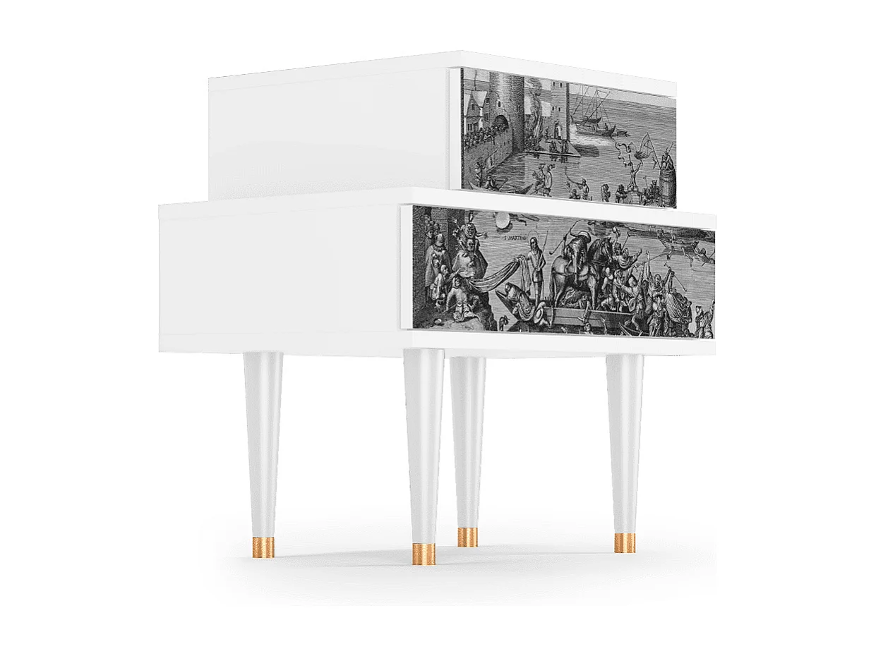 Stolik nocny - 58х58х41 cm - NS1 - Saint Martin, Biały