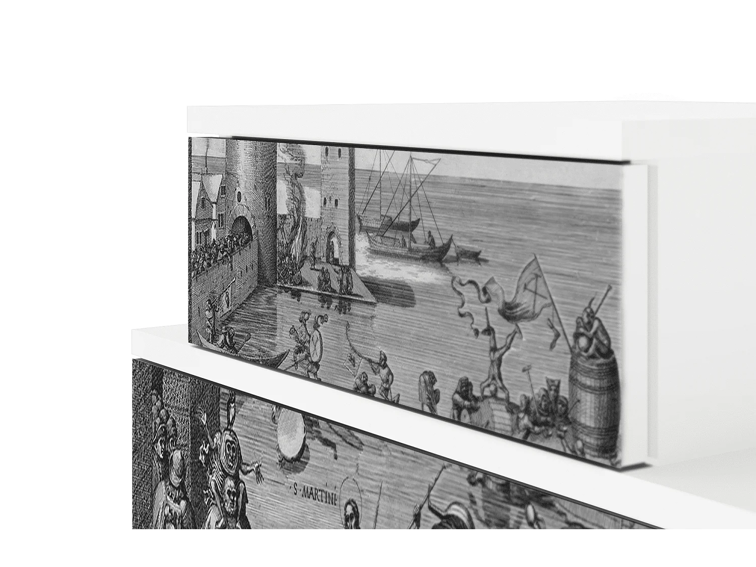 Stolik nocny - 58х58х41 cm - NS1 - Saint Martin, Biały