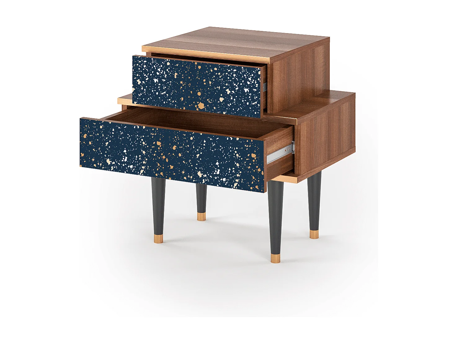 Stolik nocny - 58х58х41 cm - NS1 - Starfall, Orzech